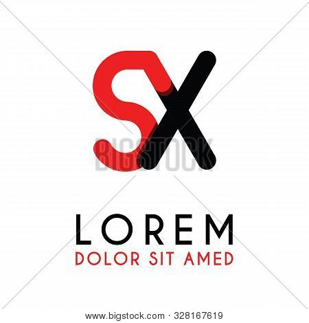 Initial Letter Sx With Red Black And Has Rounded Corners