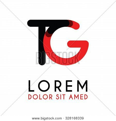 Initial Letter Tg With Red Black And Has Rounded Corners