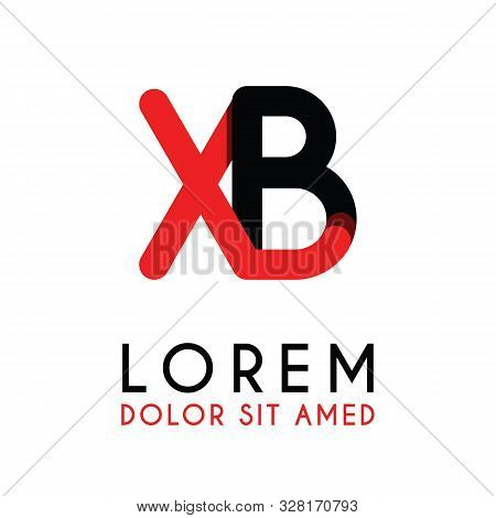 Initial Letter Xb With Red Black And Has Rounded Corners