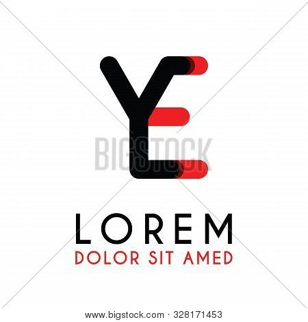 Initial Letter Ye With Red Black And Has Rounded Corners