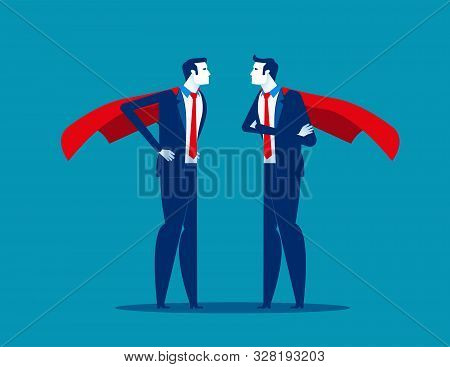 Business Team With Ready To Work. Concept Business Vector Illustration, Flat Business Cartoon, Metap