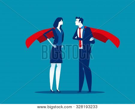 Business Team With Ready To Work. Concept Business Vector Illustration, Flat Business Cartoon, Metap