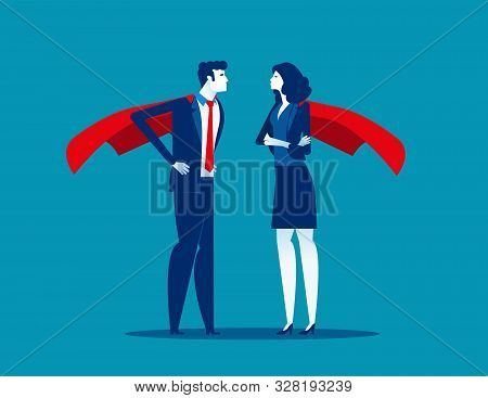 Business Team With Ready To Work. Concept Business Vector Illustration, Flat Business Cartoon, Metap