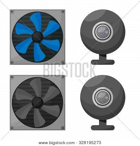 Vector Illustration Of Accessories And Device Logo. Set Of Accessories And Electronics Stock Vector 