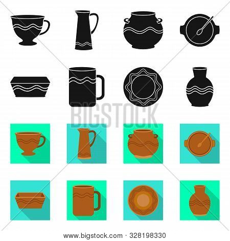 Vector Design Of Pottery And Ware Icon. Set Of Pottery And Clayware Stock Vector Illustration.
