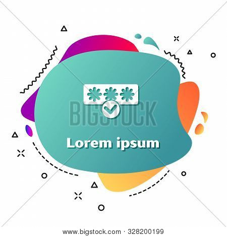 White Password Protection And Safety Access Icon Isolated On White Background. Security, Safety, Pro