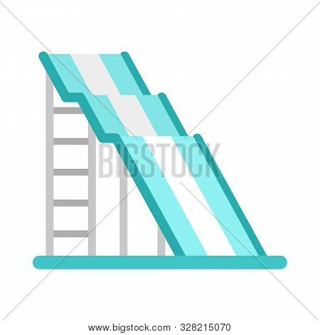 Wave Waterpark Slide Icon. Flat Illustration Of Wave Waterpark Slide Vector Icon For Web Design