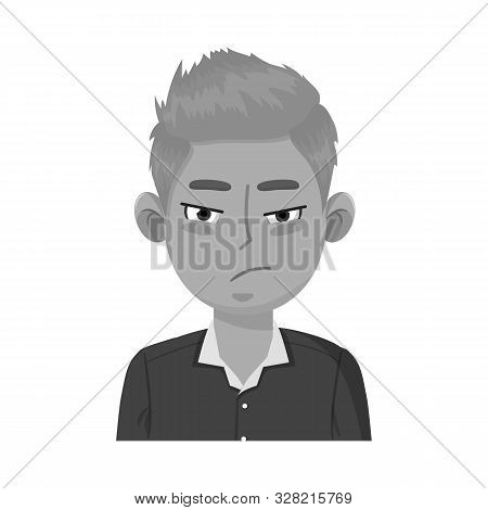 Vector Illustration Of Guy And Anger Icon. Set Of Guy And Emotion Vector Icon For Stock.