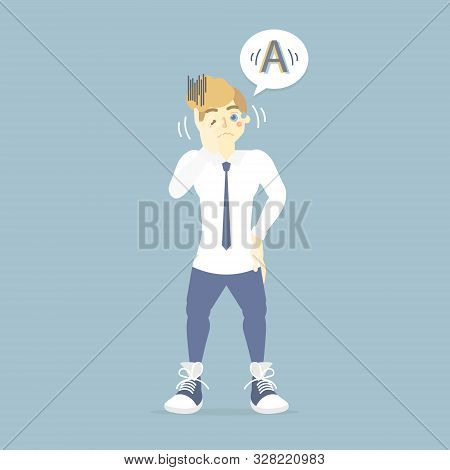 Man Having Blurry Vison, Eye Health Care, World Sight Day Concept, Vector Illustration Cartoon Flat 