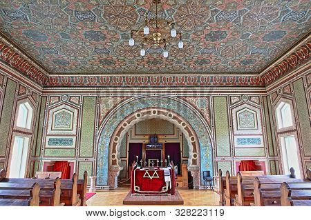 Sarajevo, Bosnia And Herzegovina - September 19, 2019: The Colorful Prayer Room Inside Ashkenazi Syn