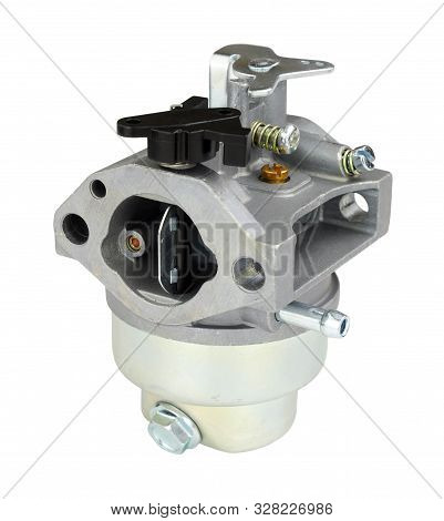 Simple Petrol Lawn Mower Carburettor Isolated On A White Background