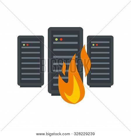 Server Firewall Icon. Flat Illustration Of Server Firewall Vector Icon For Web Design