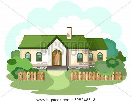 The House Is Fabulous, Cartoon. Village Cottage. House In The Forest. Holiday. Cottage, Cottage. Col