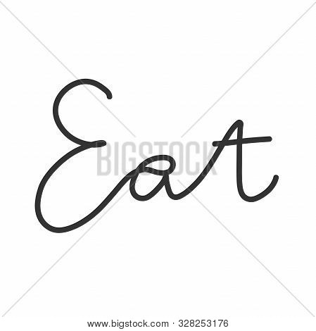 Eat. Green Eco Bio Sticker For Social Media Content. Vector Hand Drawn Illustration Design.