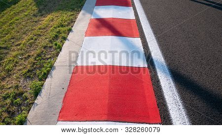 Motor Racing Circuit Red And White Kerb