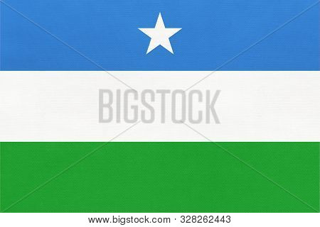 Puntland National Fabric Flag Textile Background. Symbol Of International World African Country. Sta