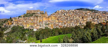 Traditional medieval villages (borgo) of Italy. Beautiful Caccamo in Sicily