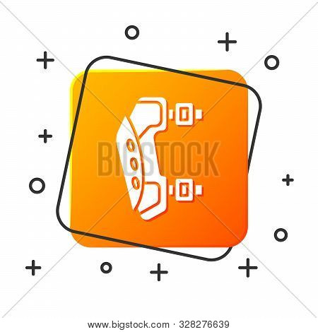 White Knee Pads Icon Isolated On White Background. Extreme Sport. Sport Equipment. Skateboarding, Bi