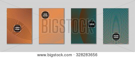 Laconic Geometric Design Title Page Pattern. Cool Template Journal Header Page Set. First Page Minim