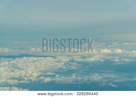 Blue Sky With Flufy Landscape Nature Background