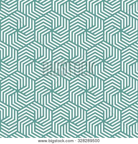 Vector Seamless Pattern. Modern Stylish Striped Texture. Repeating Geometric Tiles With Hexagonal El