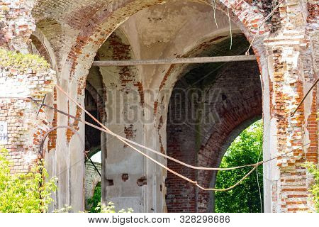 Ruins Of Church Of Assumption Of Blessed Virgin Mary (uspeniya Presvyatoy Bogoroditsy) In Village Of