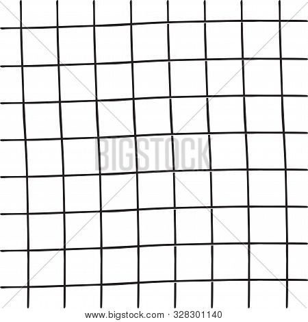 Lattice Made Of Uneven Brush, Drawn Diagonal Stripes Seamless Repeat Pattern. Square Grid.hand-drawn