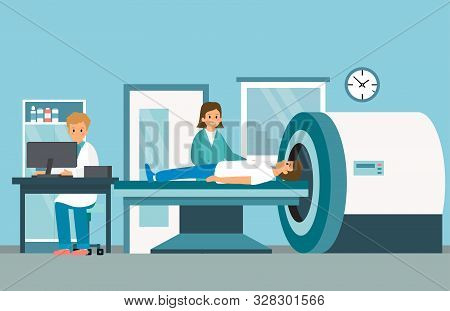 Magnetic Resonance Therapy. Flat Style. Vector Illustration