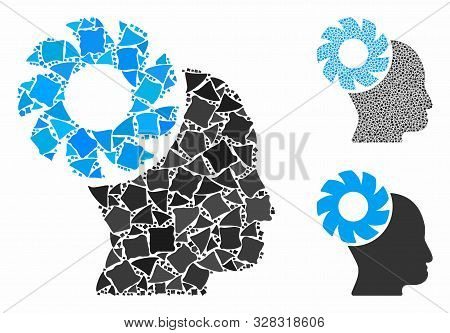 Brain Wheel Composition Of Trembly Parts In Various Sizes And Color Tinges, Based On Brain Wheel Ico