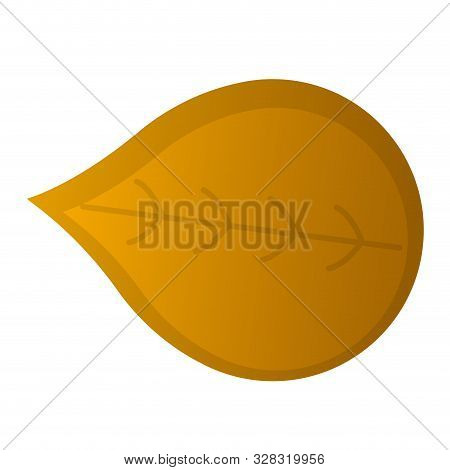 Isolated Golden Autumn Leaf On A Hite Backgroun - Vector
