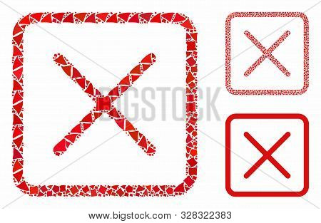 Close Composition Of Joggly Pieces In Variable Sizes And Color Tones, Based On Close Icon. Vector Jo