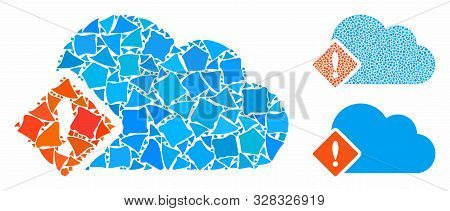 Error Composition Of Tuberous Pieces In Different Sizes And Color Tones, Based On Error Icon. Vector