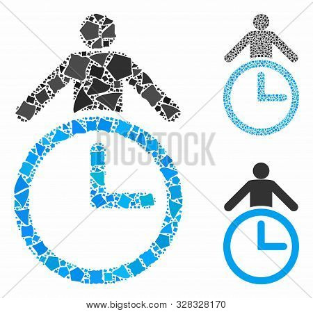 Time Manager Composition Of Irregular Items In Variable Sizes And Color Hues, Based On Time Manager 