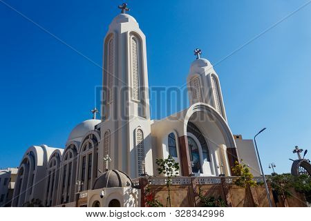 Facade Of Coptic Orthodox Church In Hurghada, Egypt
