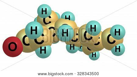 Citronellal Molecular Structure Isolated On White