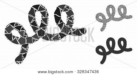 Spiral Bacillus Composition Of Ragged Pieces In Variable Sizes And Shades, Based On Spiral Bacillus 