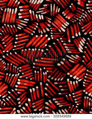 Hand Drawn Abstract Watercolor Seamless Pattern Of Streaks