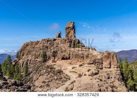 Landscape With Roque Rublo, Gran Canaria, Canary Islands, Spain