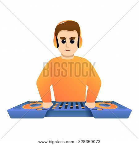 Dj Orange Clothes Icon. Cartoon Of Dj Orange Clothes Vector Icon For Web Design Isolated On White Ba
