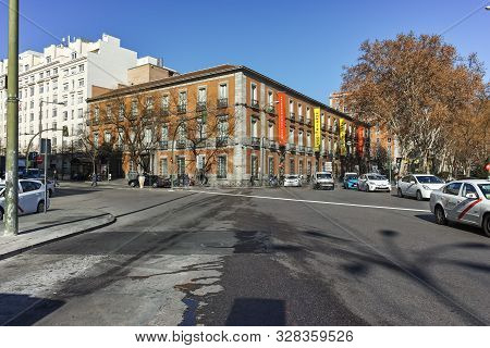 Madrid, Spain - January 22, 2018: Thyssen Bornemisza Museum In City Of Madrid, Spain