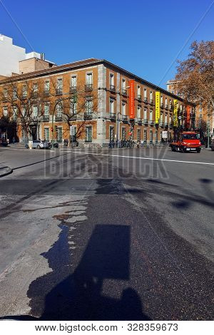 Madrid, Spain - January 22, 2018: Thyssen Bornemisza Museum In City Of Madrid, Spain