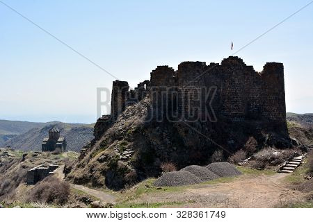 Ruins Of The Amberd Church In Aragatsotn Province In Armenia