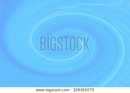 Light Blue Water Circular Pattern. Abstract Décor With White Curved Lines. Meanders Ornate. Gyration