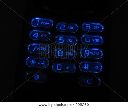 Glødende telefon tastatur