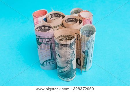 Dollar Bills And Dollars Banknotes O