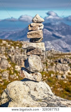 Rock formation arranged in Cape Point in Cape town, South Africa