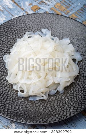 White Konjac Shirataki Noodles, Gluten Free And No Fat Diet Vegetarian And Vegan Asian Food