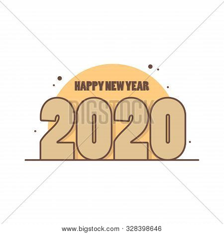 Vector Icon Design Congratulations Happy New Year 2020