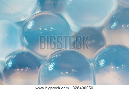 Abstract Texture, Crystalline Balls Of Hydrogel For The Background. Hydrogel Beads. Close Up And Out