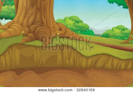 Wald Szene im Stamm der Struktur Eps-Vektor-Format auch in mein Portfolio verfügbar.